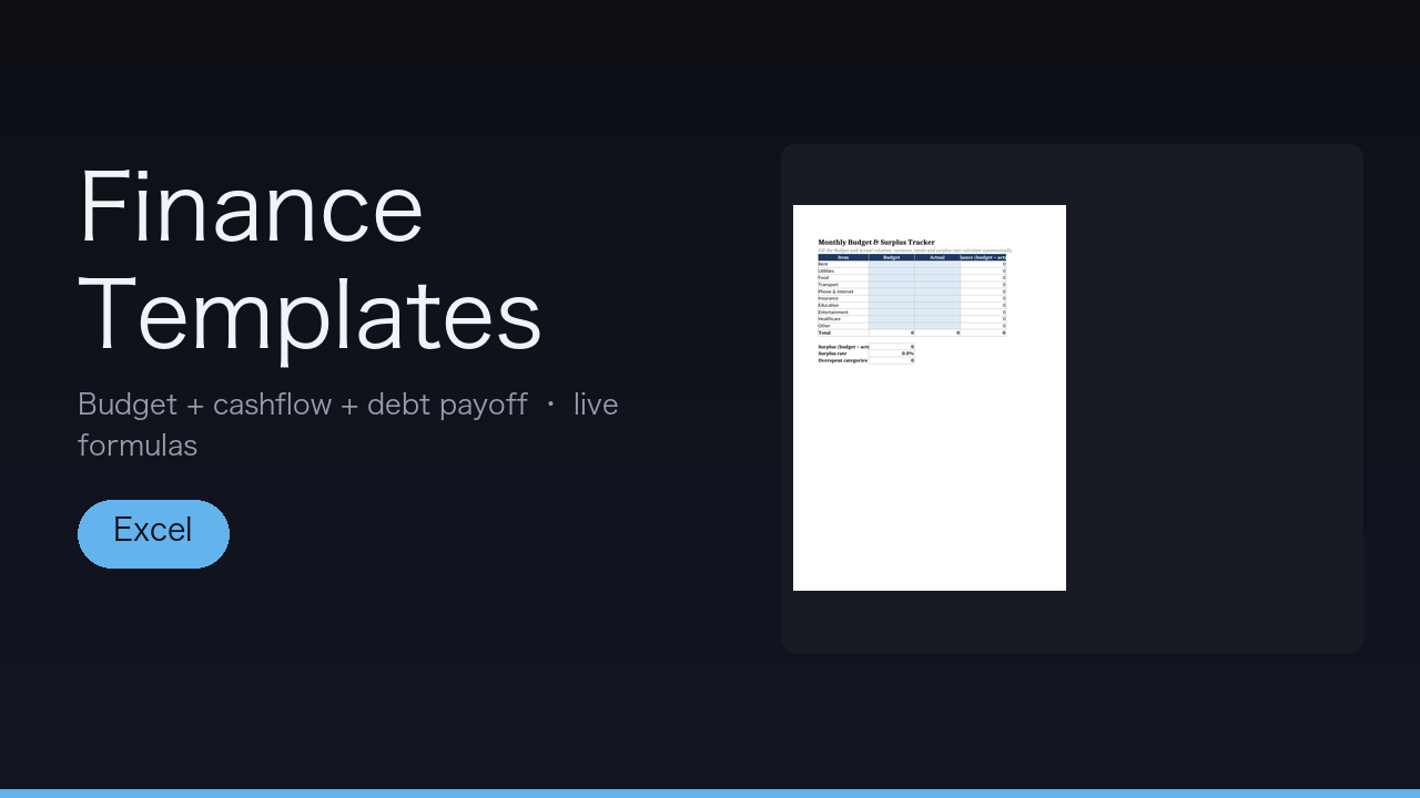 Finance Templates (EN)
