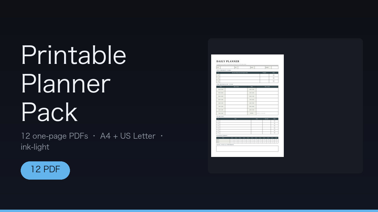Printable Planner Pack